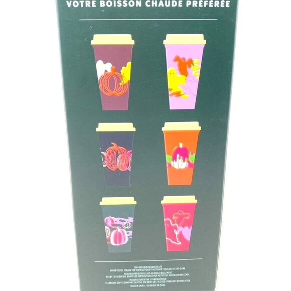 STARBUCKS® HALLOWEEN REUSABLE 6 HOT CUPS (16 FL OZ EACH) 6 LIDS BPA - FREE - Picture 3 of 6